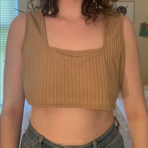 tan cropped tank top